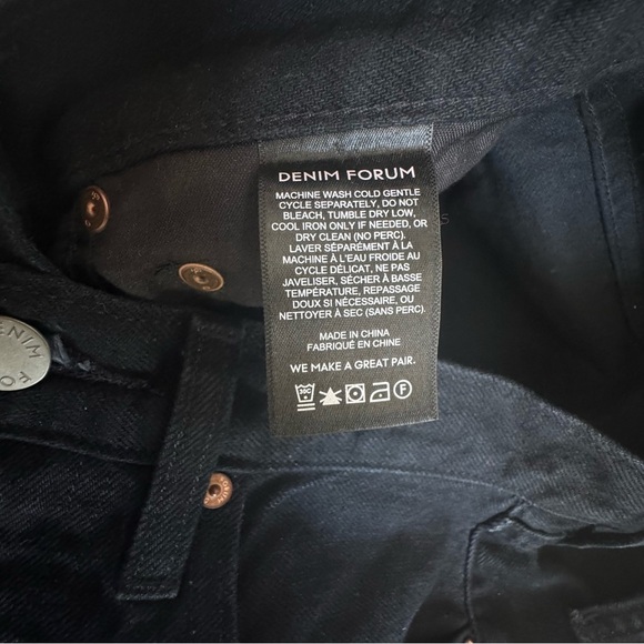 Aritzia Denim Forum Joni High Rise Loose Distressed Black Denim Jeans Size 24 - Picture 5 of 10